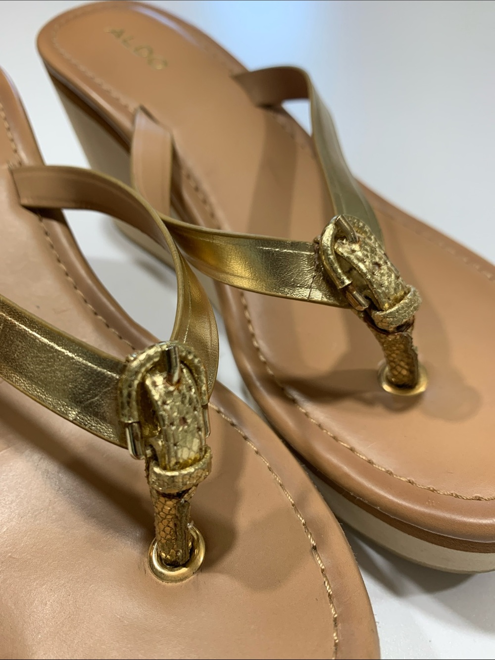 Aldo neutral summer wedge 6.5 - Picture 4 of 7